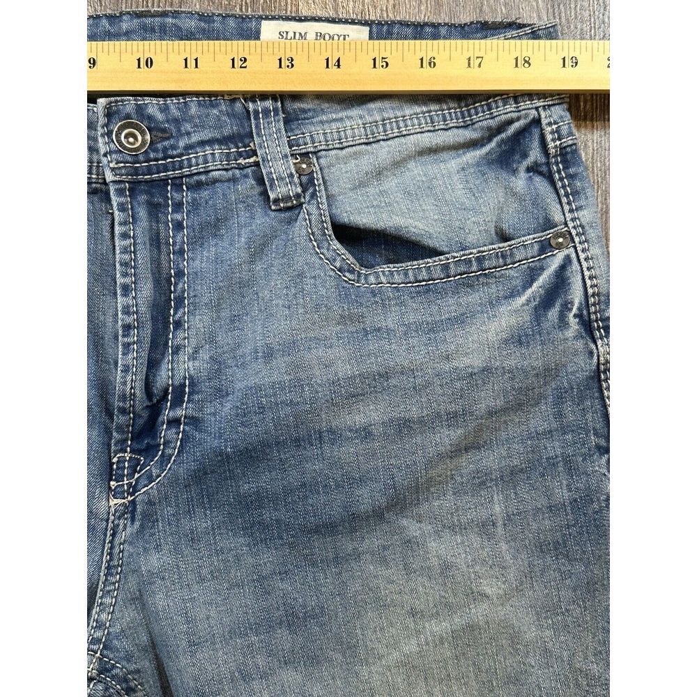 TK Axel Men's Slim Boot Cut Jeans Light Wash Blue Denim Stretch Pockets 38 X 29* - Picture 13 of 16